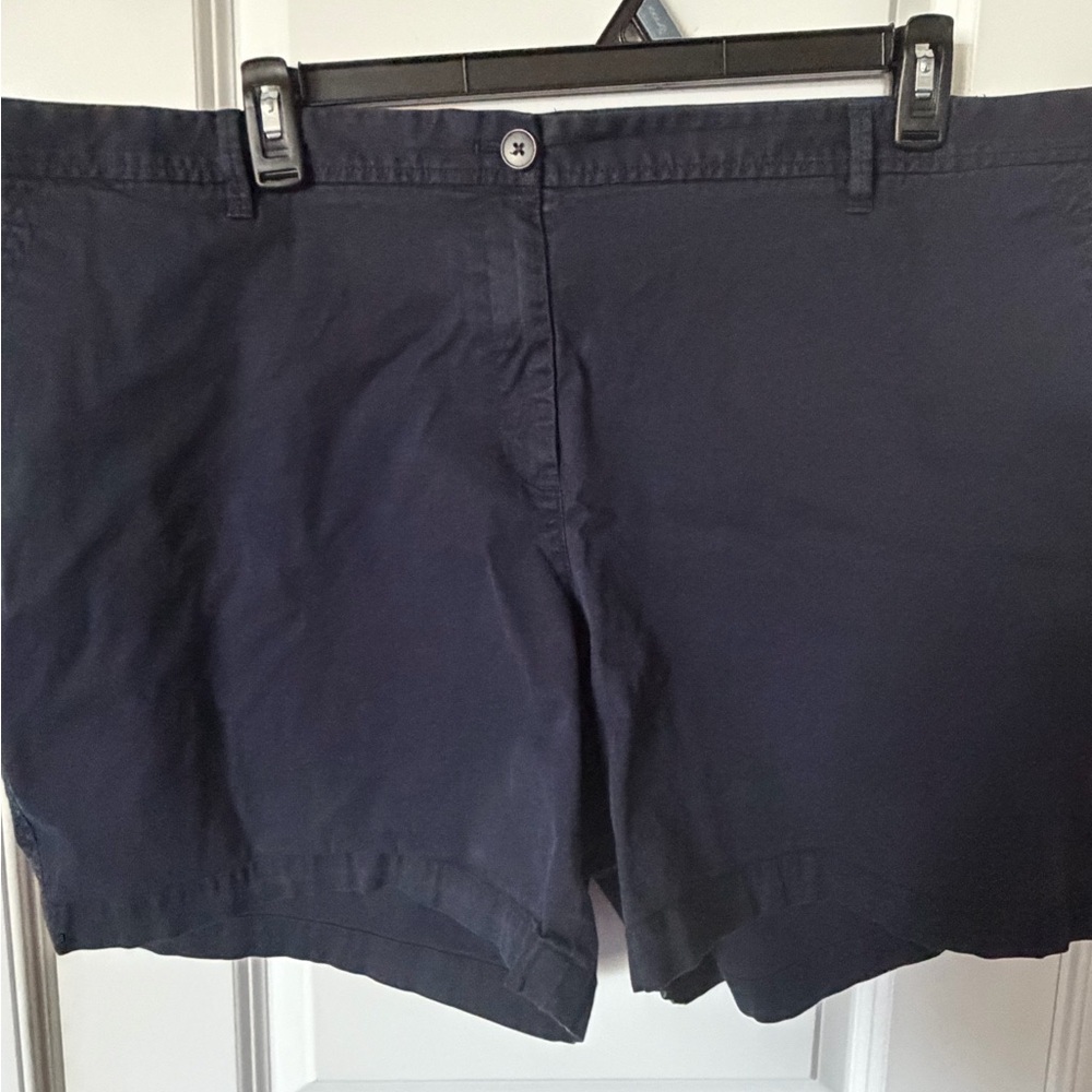 Talbots Women’s Plus Girlfriend Chino Shorts, 22W, Navy